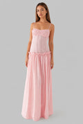 Drop Waist Corset Bodice Maxi Dress