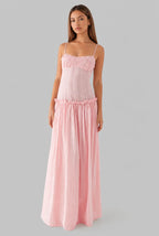 Drop Waist Corset Bodice Maxi Dress