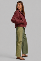 Oversized Suede Bomber Jacket