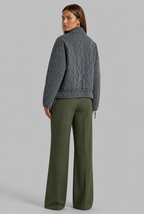 Quilted Wave Stitch Zip Jacket