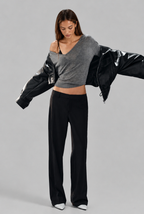 Oversized Faux Leather Bomber Jacket