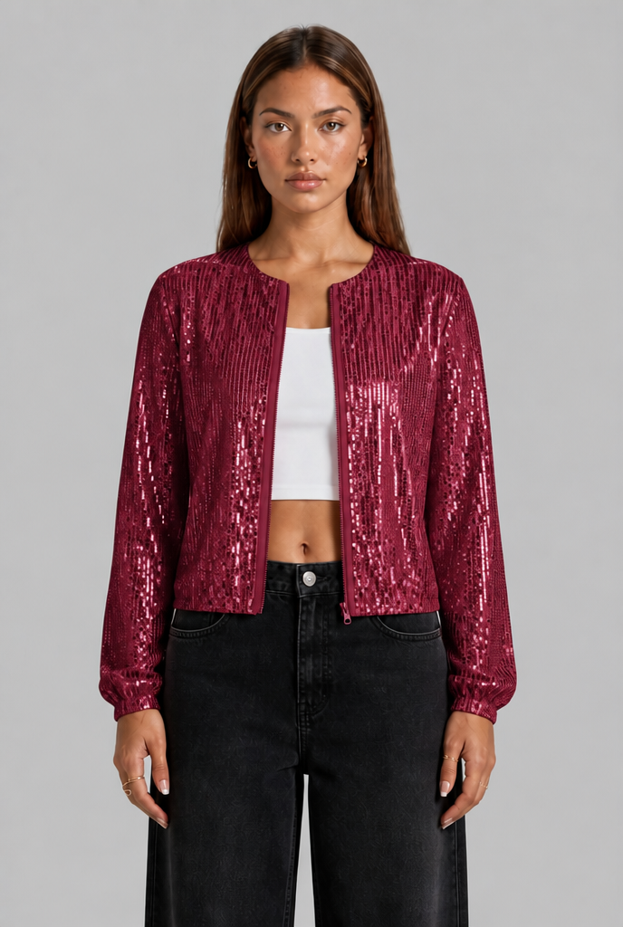 Sequin Bomber Jacket