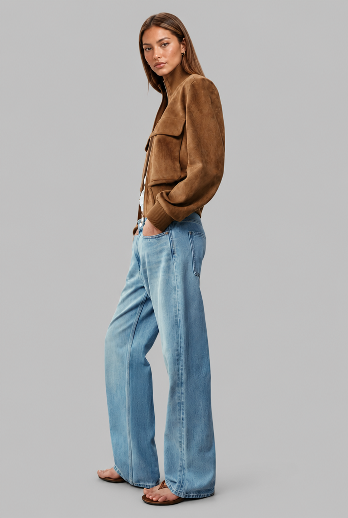Suede Look Bomber Jacket