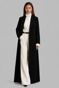 Longline Double-Breasted Wool-Look Coat