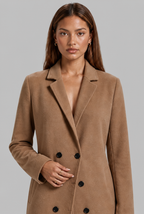 Longline Double-Breasted Wool-Look Coat