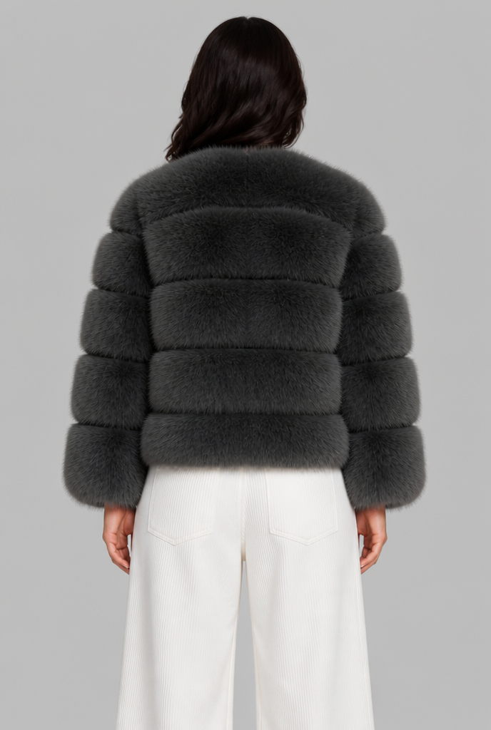 Tiered Faux Fur Jacket