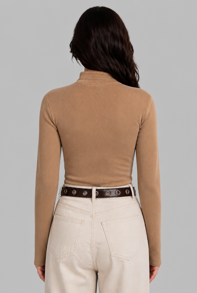 Thermal Ribbed Turtleneck Top