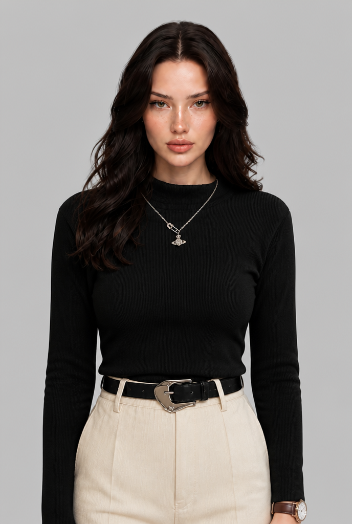 Thermal Ribbed Turtleneck Top