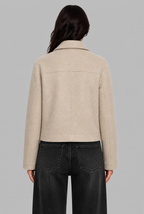 Cropped Wool-Look Jacket with Flap Pockets