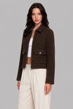 Cropped Wool-Look Jacket with Flap Pockets