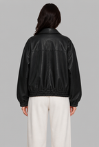 Faux Leather Bomber Jacket