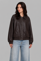 Faux Leather Bomber Jacket