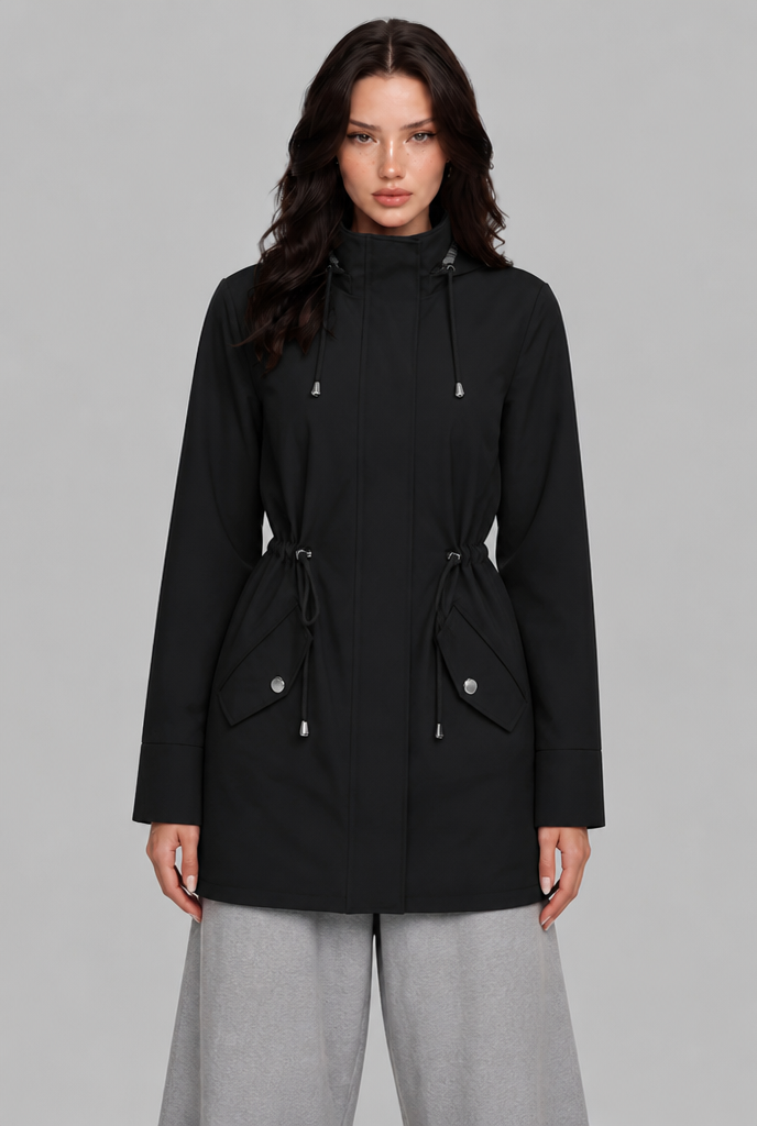 Rain Jacket with Drawstring Hood