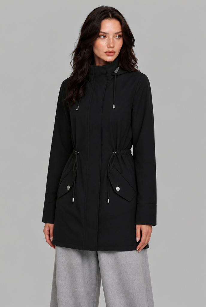 Rain Jacket with Drawstring Hood