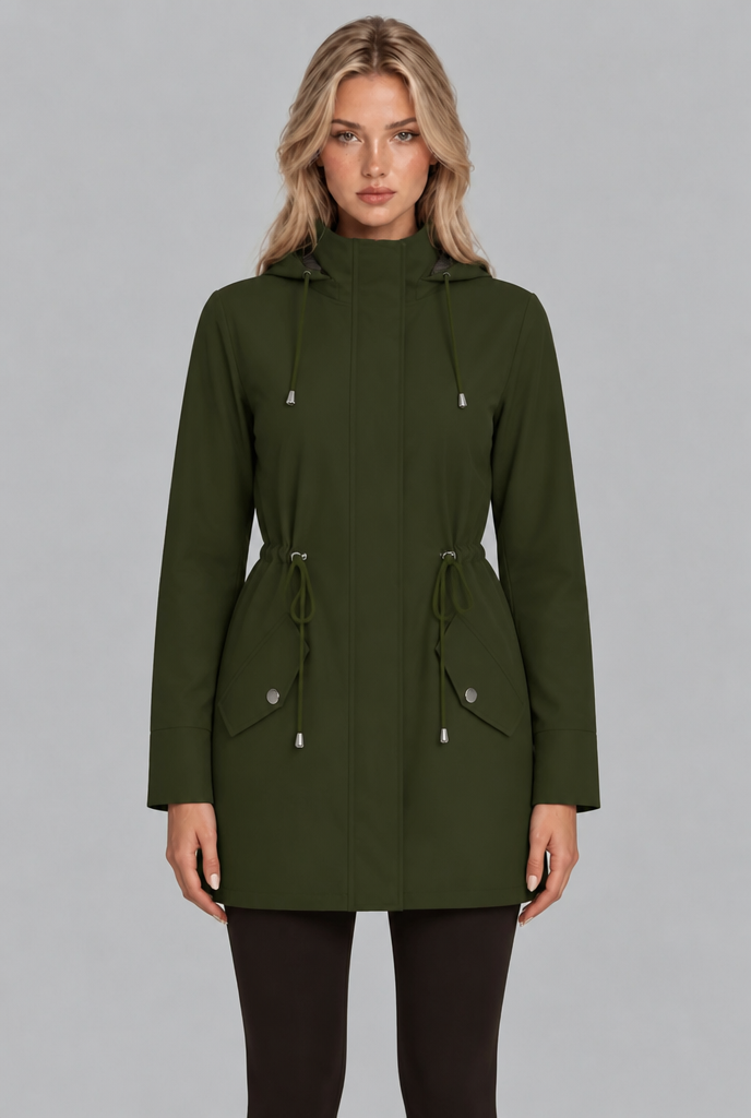 Rain Jacket with Drawstring Hood