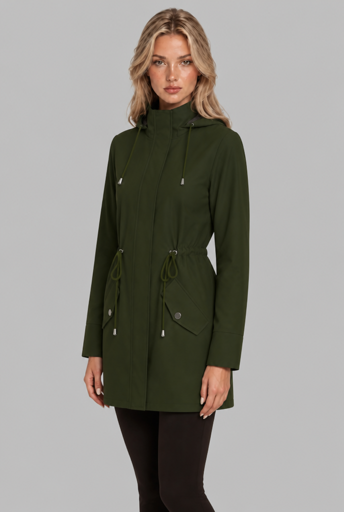 Rain Jacket with Drawstring Hood