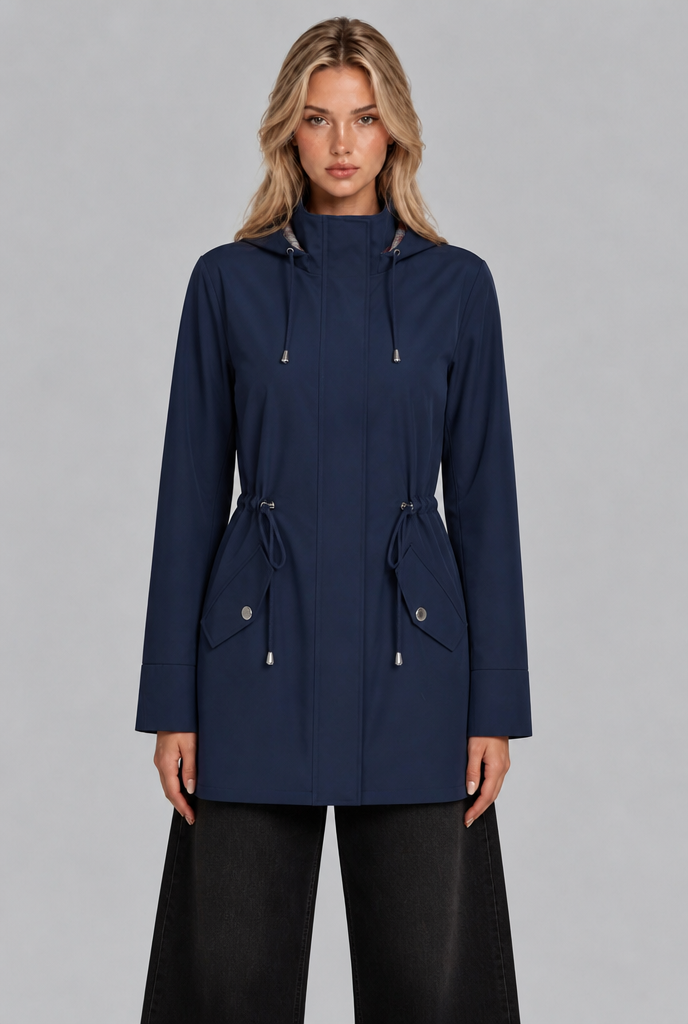 Rain Jacket with Drawstring Hood