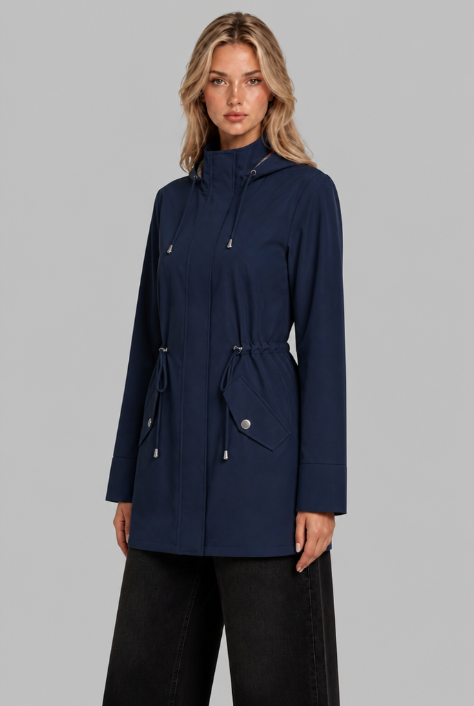 Rain Jacket with Drawstring Hood