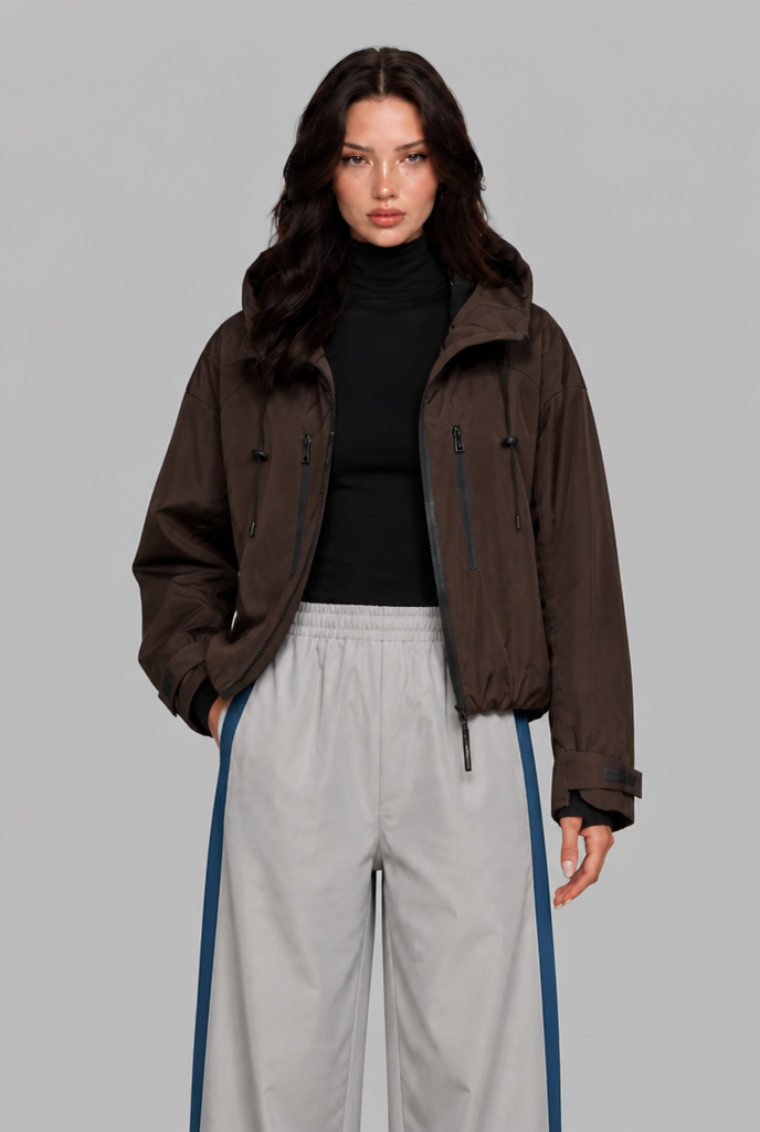 Oversized Hooded Windbreaker Jacket