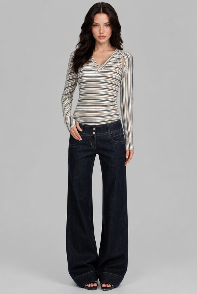Low Rise Flare Jeans