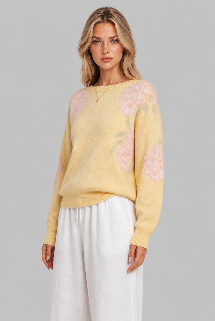 Floral Jumper with Balloon Sleeves