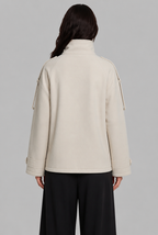 Funnel Neck Double-Breasted Pea Coat