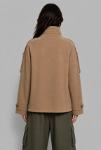 Funnel Neck Double-Breasted Pea Coat