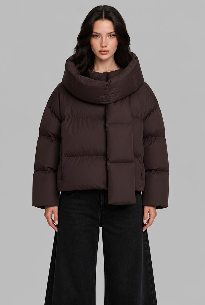 Puffer Jacket with Scarf Hood