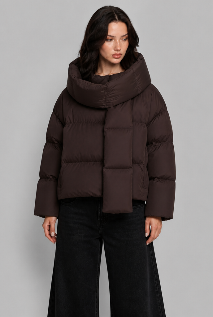 Puffer Jacket with Scarf Hood