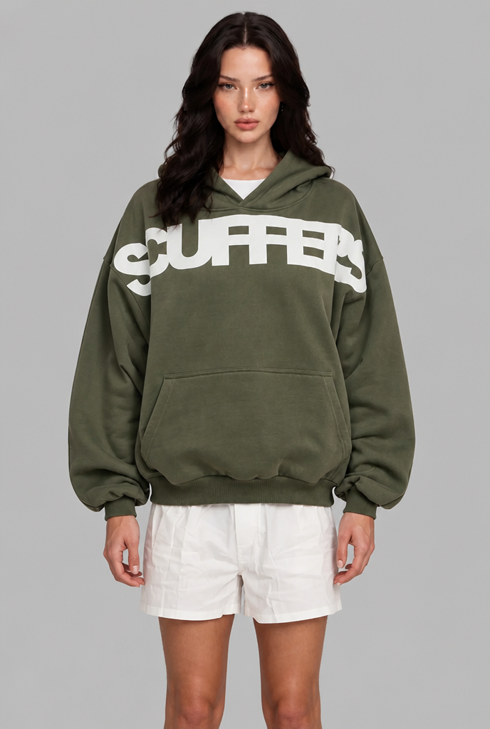 Oversized Hoodie with Chest Logo Print