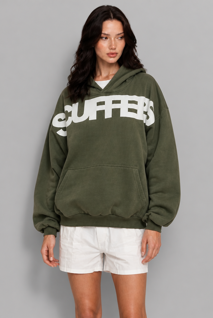 Oversized Hoodie with Chest Logo Print