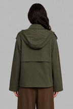 Double-Breasted Trench Jacket with Hood