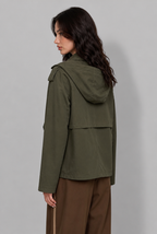 Double-Breasted Trench Jacket with Hood