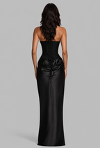 Satin Corset Draped Maxi Dress