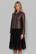 Woven Faux Leather Jacket