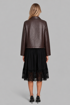 Woven Faux Leather Jacket