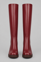 Block Heel Knee-High Faux Leather Boots
