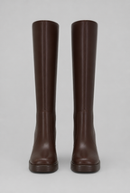 Block Heel Knee-High Faux Leather Boots