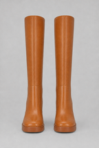 Block Heel Knee-High Faux Leather Boots