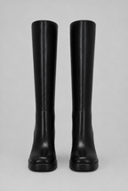 Block Heel Knee-High Faux Leather Boots