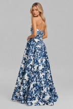 Strapless Floral Corset Ball Gown