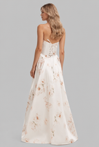 Strapless Floral Corset Ball Gown