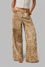 Fawn Print Wide Leg Jeans