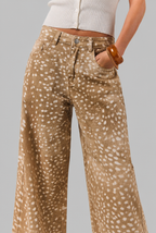 Fawn Print Wide Leg Jeans