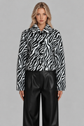 Zebra Print Shirt Jacket