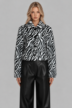 Zebra Print Shirt Jacket