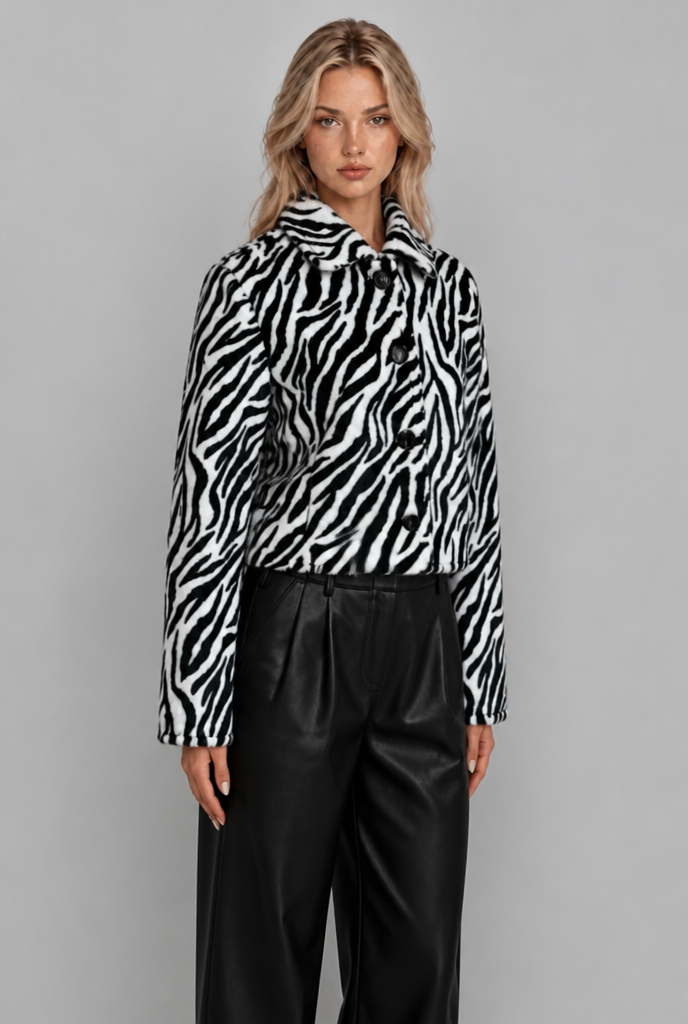 Zebra Print Shirt Jacket