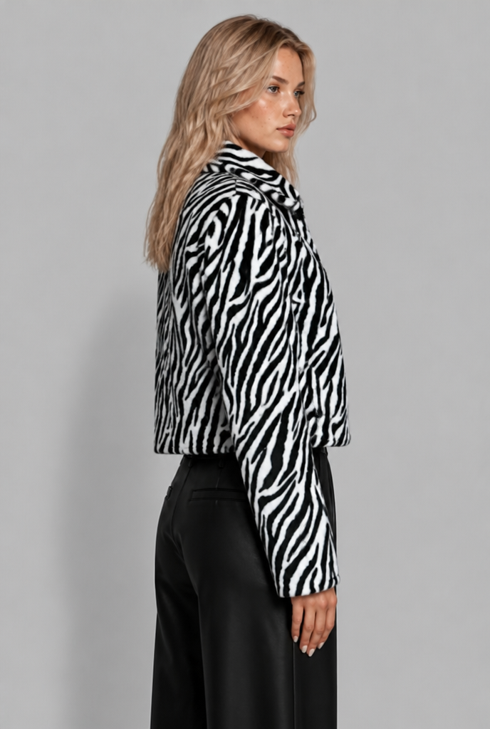 Zebra Print Shirt Jacket