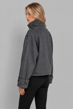 Oversized Wool-Look Funnel Neck Bomber Jacket
