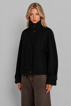 Oversized Wool-Look Funnel Neck Bomber Jacket